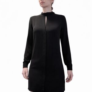 Babaton Black 100% Silk Keyhole Shift Dress Size M